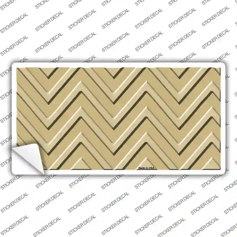 Gold Light Gold Chevron Novelty Sticker Decal