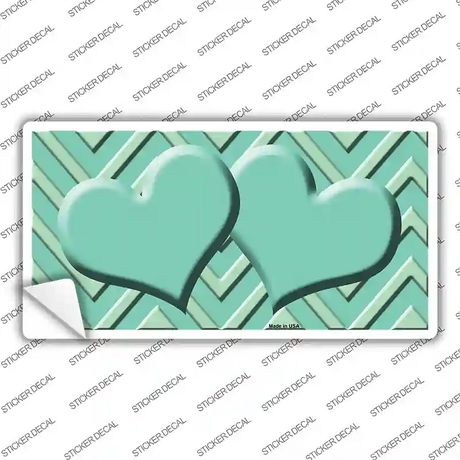 Mint Light Mint Heart Chevron Novelty Sticker Decal
