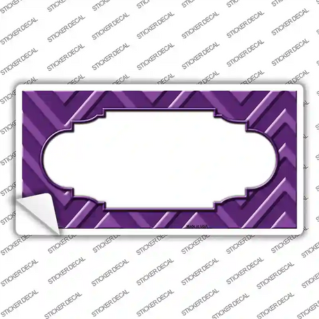 Purple Light Purple Scallop Chevron Novelty Sticker Decal
