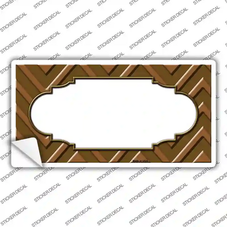 Brown Light Brown Scallop Chevron Novelty Sticker Decal