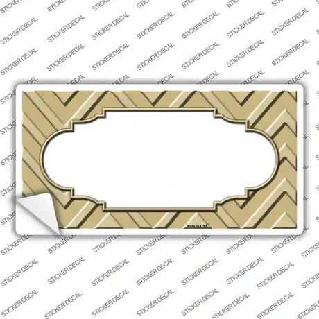 Gold Light Gold Scallop Chevron Novelty Sticker Decal