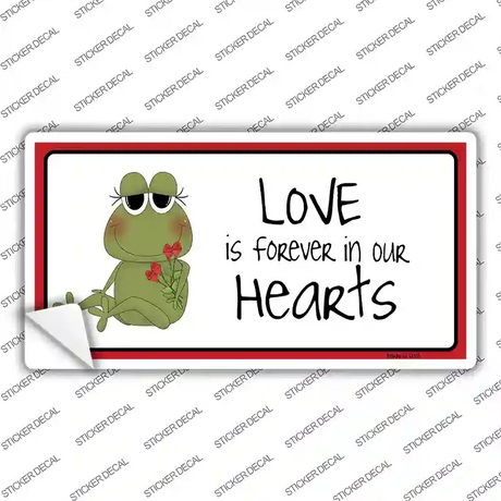 Love In Our Hearts Frog Novelty Sticker Decal