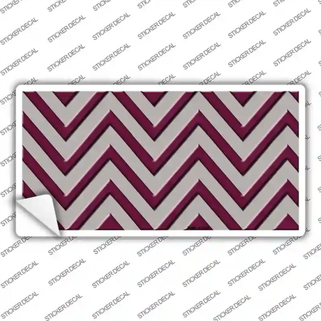 Maroon Grey Chevron Novelty Sticker Decal