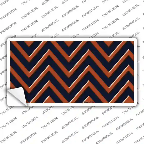 Orange Navy Blue Chevron Novelty Sticker Decal