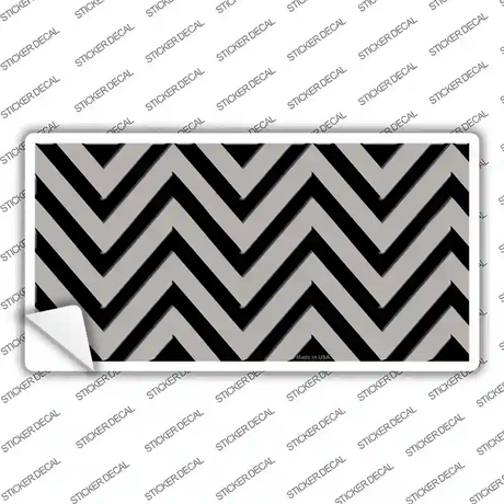 Grey Black Chevron Novelty Sticker Decal