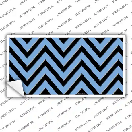 Light Blue Black Chevron Novelty Sticker Decal