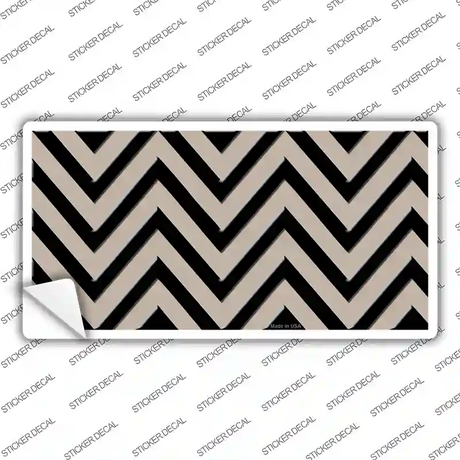 Tan Black Chevron Novelty Sticker Decal