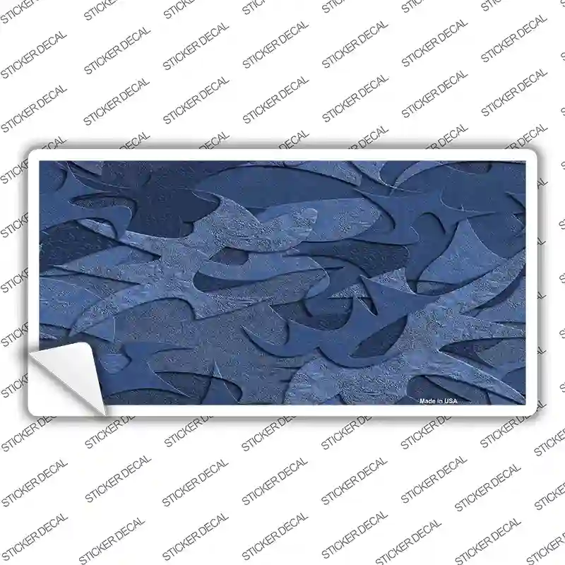 Camouflage Solid Blue Novelty Sticker Decal