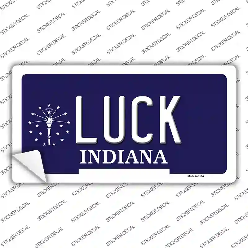 Luck Indiana State Novelty Sticker Decal