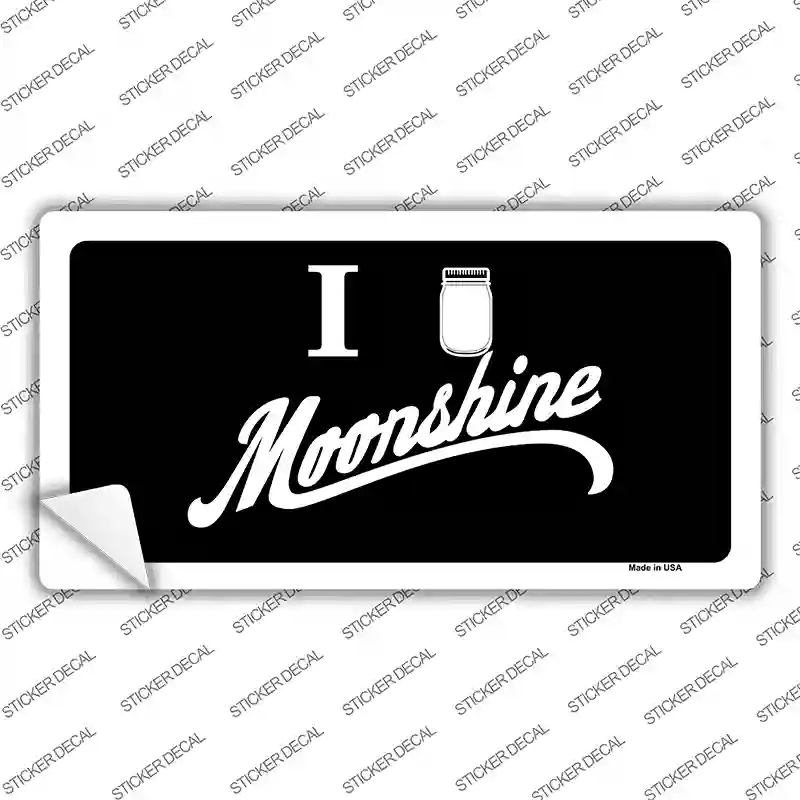 I Love Moonshine Novelty Sticker Decal