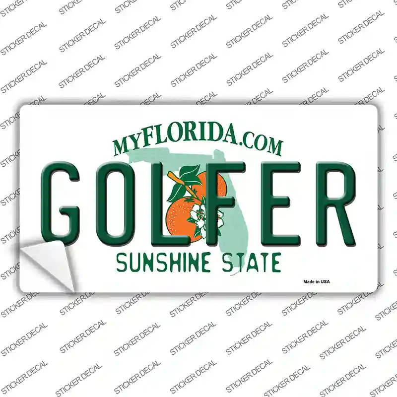 Golfer Florida Novelty Sticker Decal