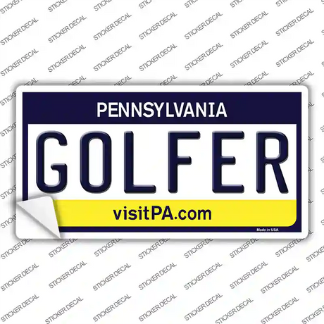Golfer Pennsylvania State Novelty Sticker Decal