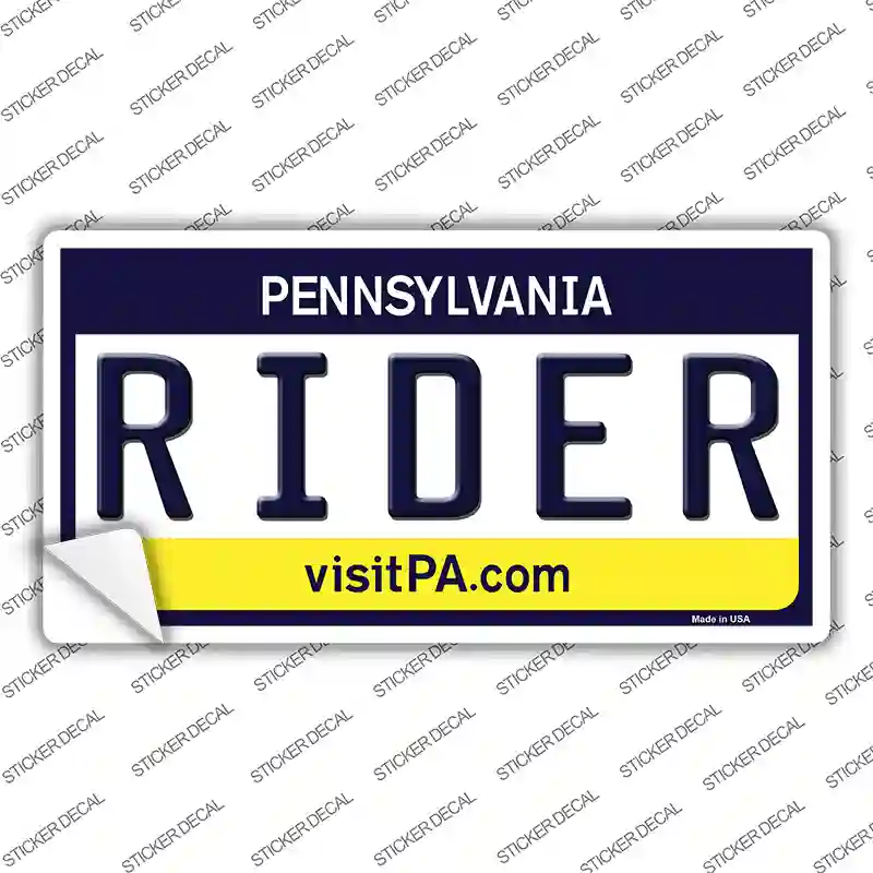Rider Pennsylvania State Novelty Sticker Decal