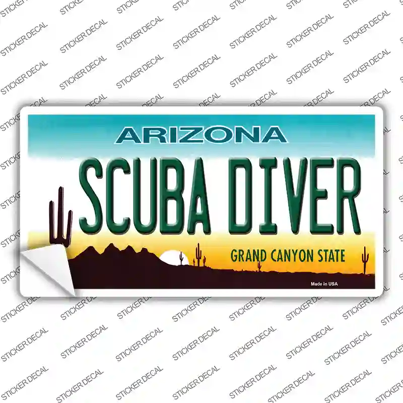 Arizona Scuba Diver Novelty Sticker Decal