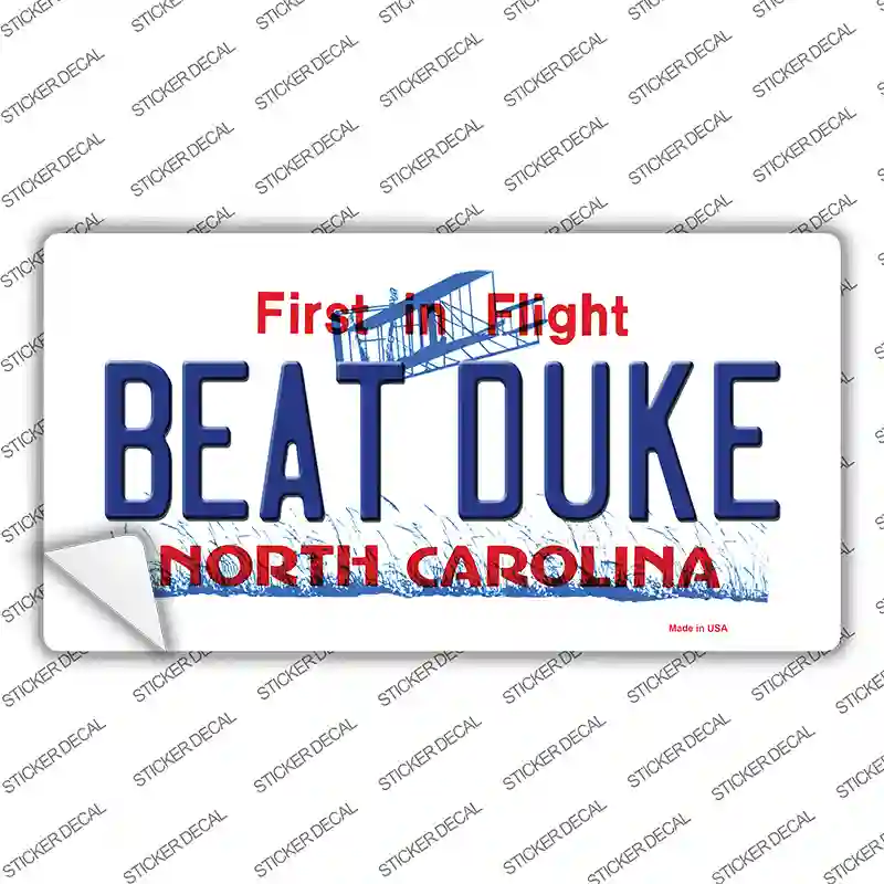 Beat Duke North Carolina Novelty Sticker Decal