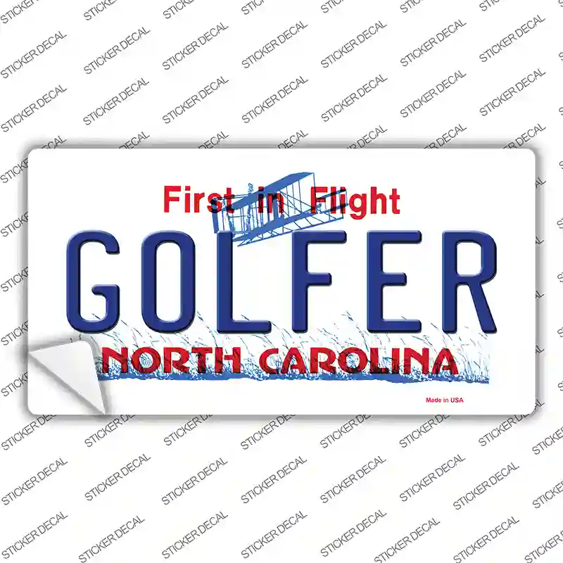 Golfer North Carolina Novelty Sticker Decal