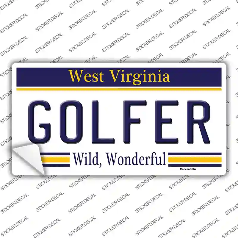 Golfer West Virginia Novelty Sticker Decal