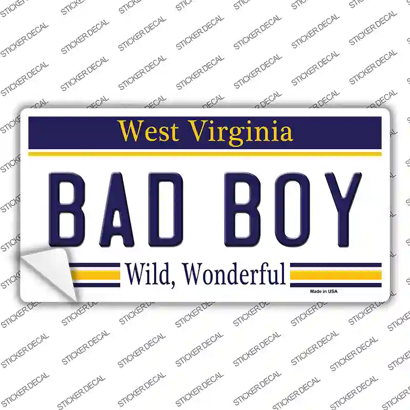 Bad Boy West Virginia Novelty Sticker Decal