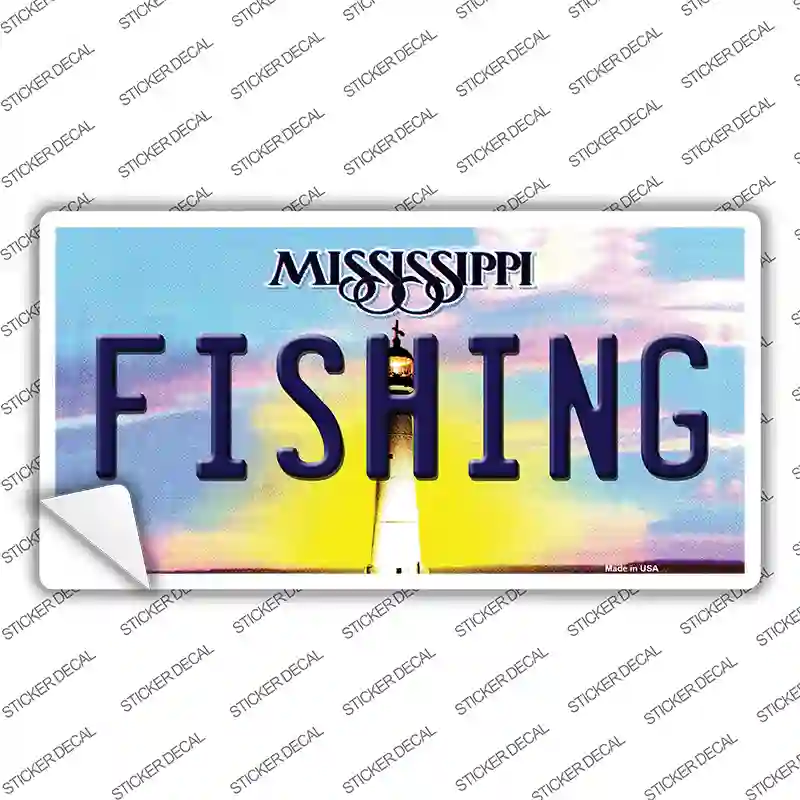 Fishing Mississippi Novelty Sticker Decal