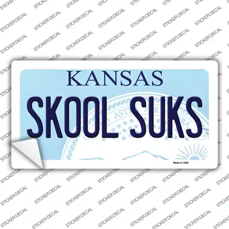 Skool Suks Kansas Novelty Sticker Decal