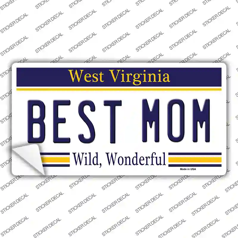 Best Mom West Virginia Novelty Sticker Decal
