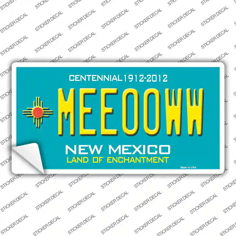 Meeooww New Mexico Novelty Sticker Decal