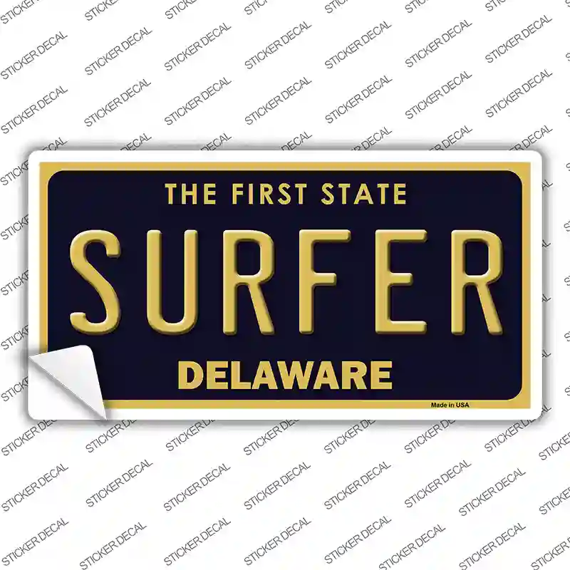 Surfer Delaware Novelty Sticker Decal