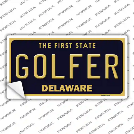 Golfer Delaware Novelty Sticker Decal