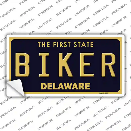 Biker Delaware Novelty Sticker Decal