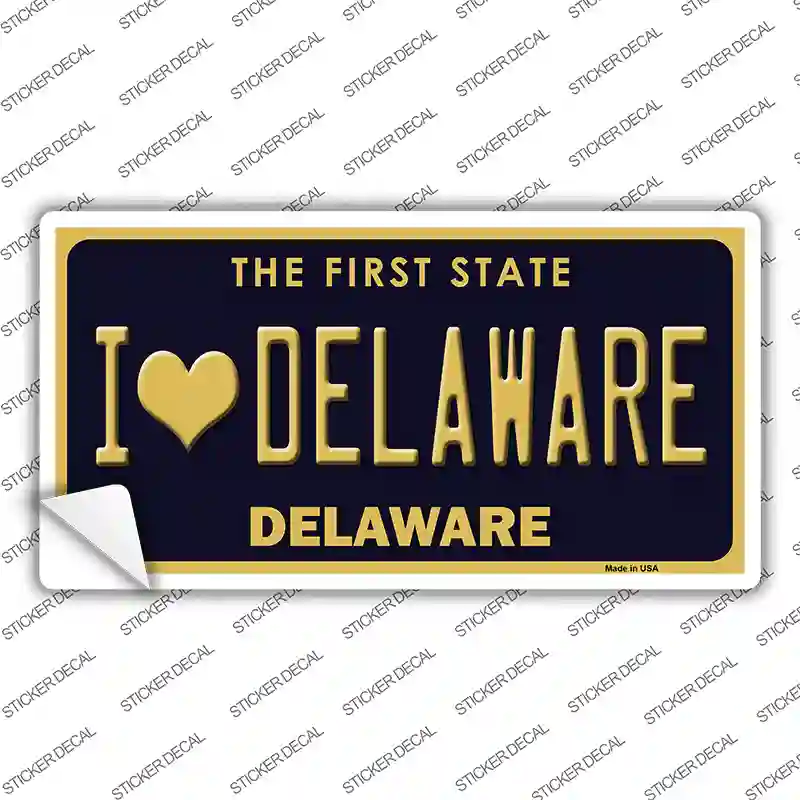 I Love Delaware Novelty Sticker Decal