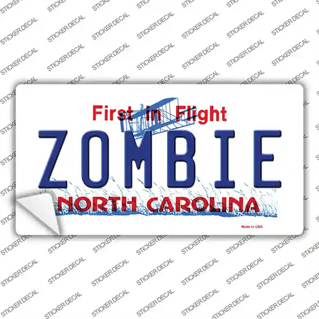 Zombie North Carolina Novelty Sticker Decal