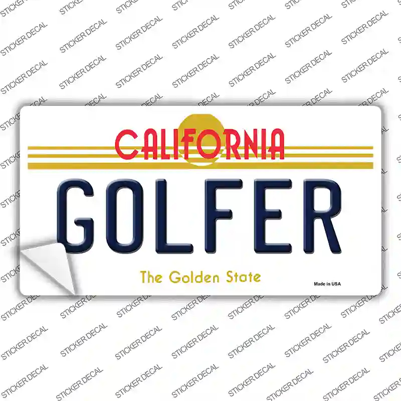 Golfer California Novelty Sticker Decal