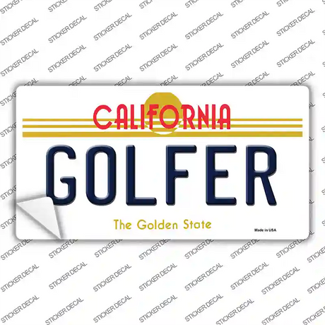 Golfer California Novelty Sticker Decal