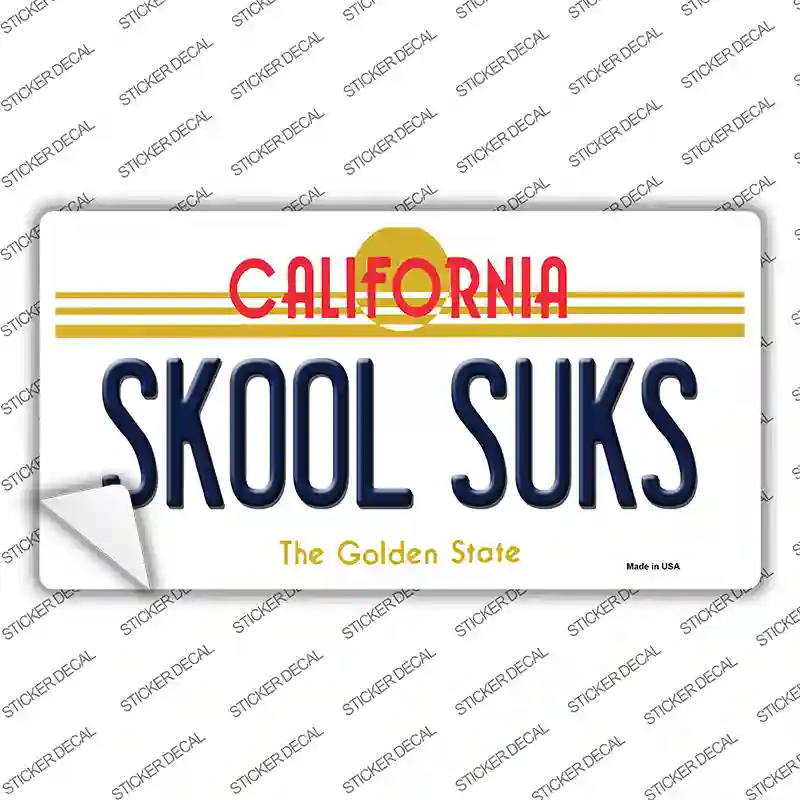 Skool Suks California Novelty Sticker Decal