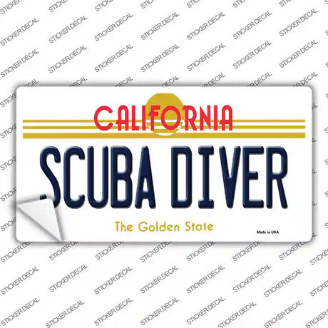 Scuba Diver California Novelty Sticker Decal