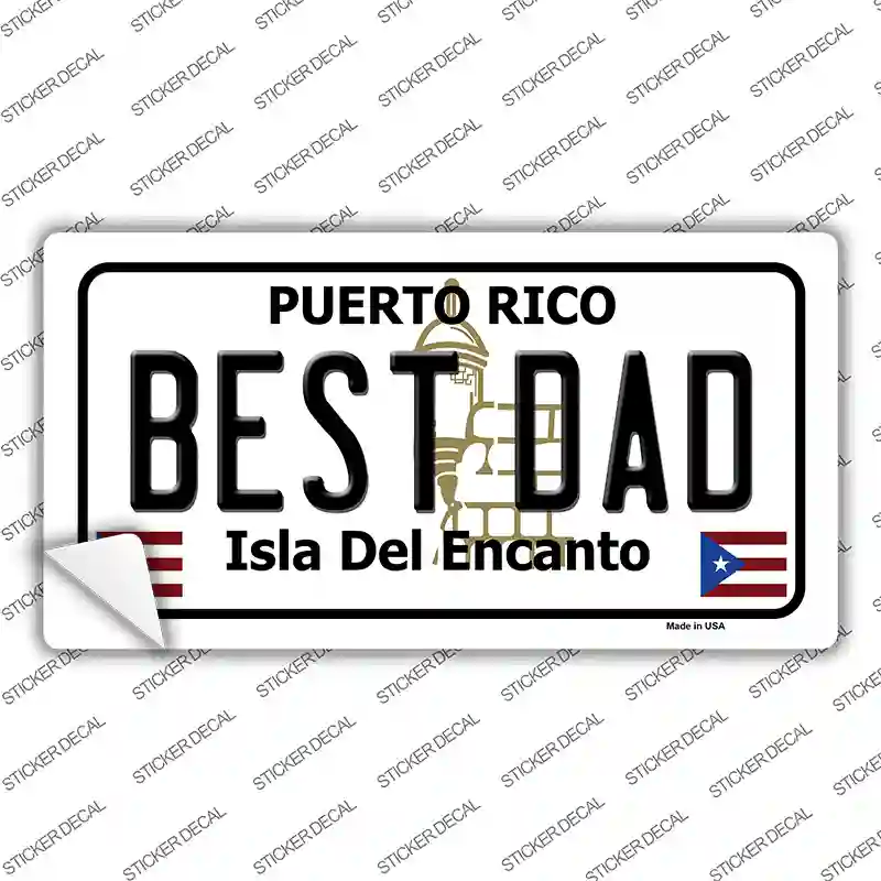 Best Dad Puerto Rico Novelty Sticker Decal