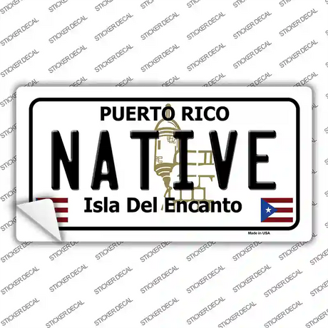 Native Puerto Rico Novelty Sticker Decal