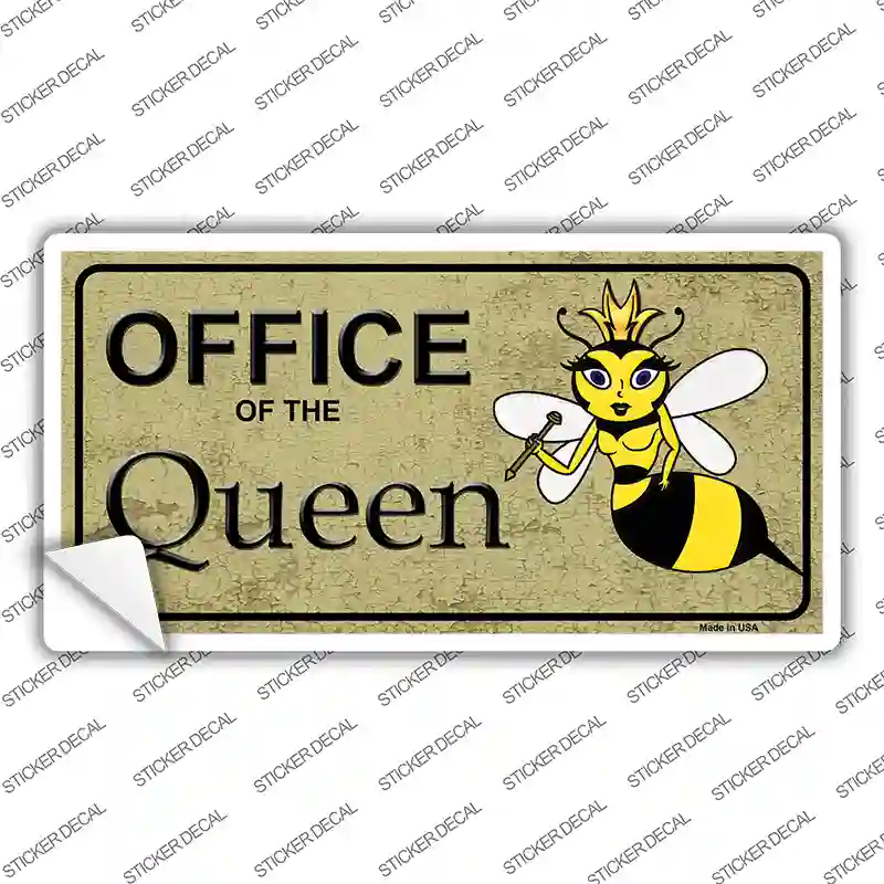 Office Of Queen Bee Novelty Sticker Decal