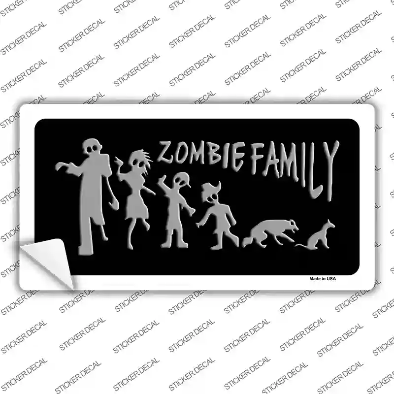 Zombie Family Black Novelty Sticker Decal
