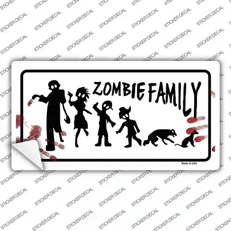 Zombie Family White Novelty Sticker Decal
