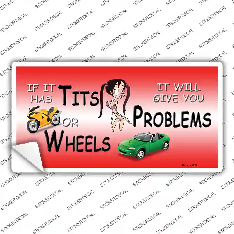 Tits Or Wheels Novelty Sticker Decal
