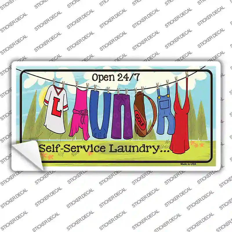 Laundry Self Service Novelty Sticker Decal