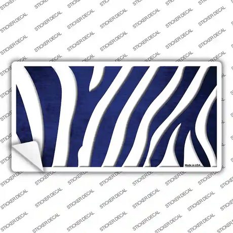 Blue White Zebra Oil Rubbed Novelty Sticker Decal