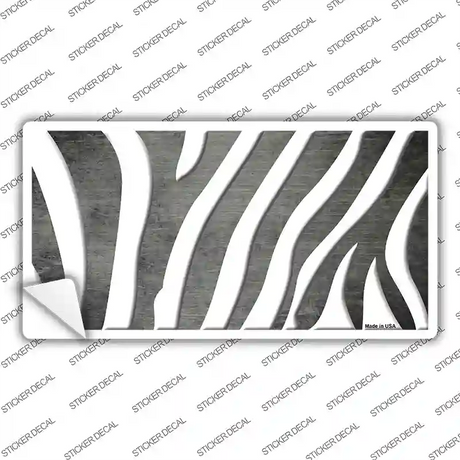 Gray White Zebra Oil Rubbed Novelty Sticker Decal