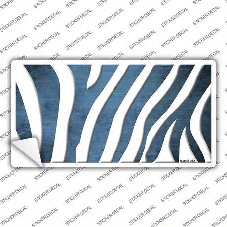 Light Blue White Zebra Oil Rubbed Novelty Sticker Decal