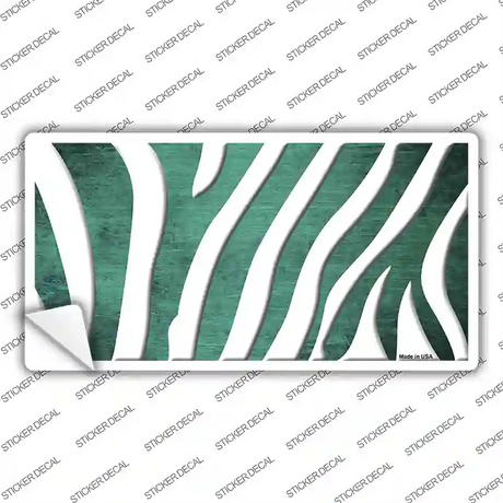 Mint White Zebra Oil Rubbed Novelty Sticker Decal
