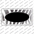 Black White Zebra Oval Oil Rubbed Novelty Sticker Decal