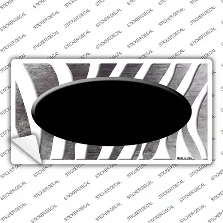 Black White Zebra Oval Oil Rubbed Novelty Sticker Decal