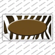 Brown White Zebra Oval Oil Rubbed Novelty Sticker Decal
