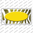 Yellow White Zebra Oval Oil Rubbed Novelty Sticker Decal